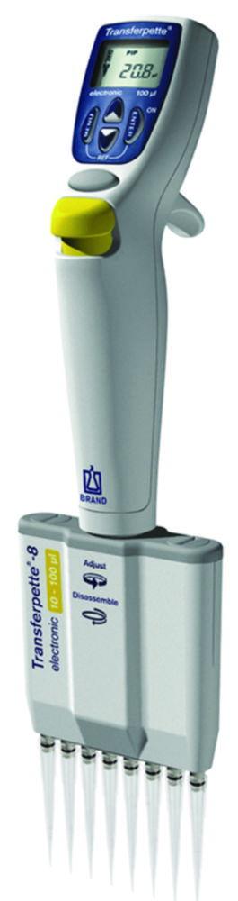 BRAND Transferpette-12 Electronic Multichannel Pipette with Charger (UK/Ireland) – 0.5–10 µL