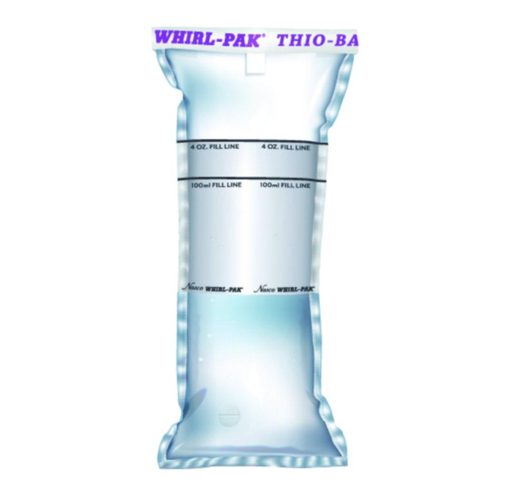 Whirl-Pak®Thio-Bag® sample bags 115x230 mm with writing field, PE, sterile, capacity 100 ml, pack of 100