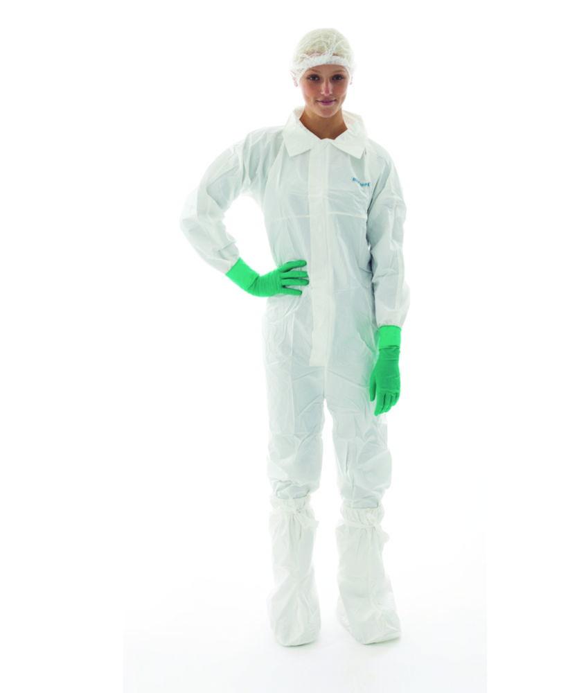 BioClean-D single use Overall for cleanroom size M, PP/PE, white, with collar, model BDCCT, pack of 20x1