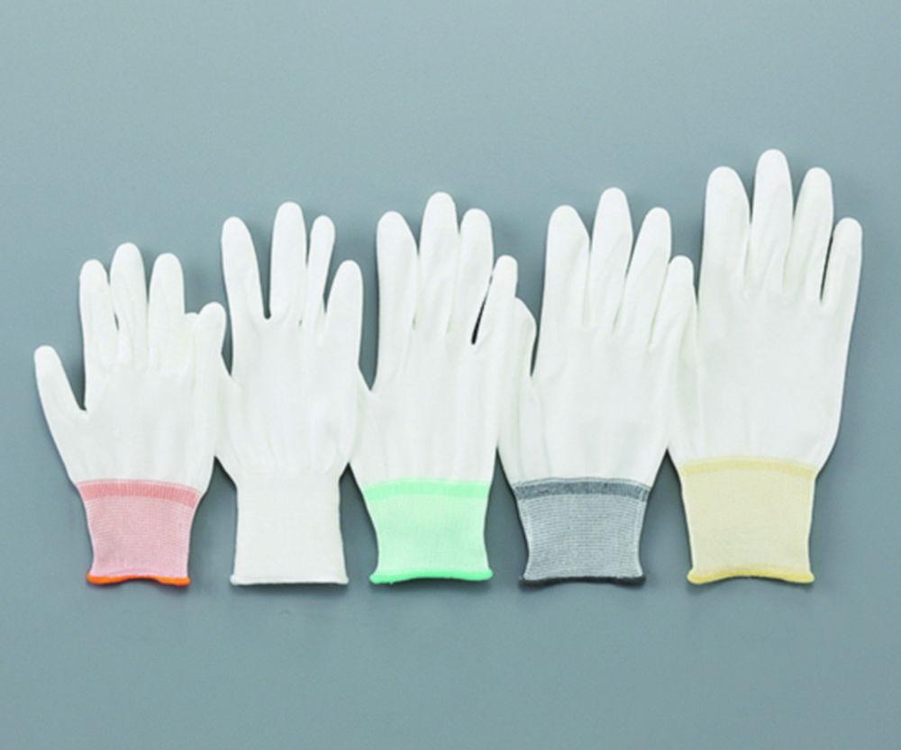 As One ASPURE Gloves, Polyester, Size S, PU-Coated Palm, High Grip, Pack of 10 Pairs