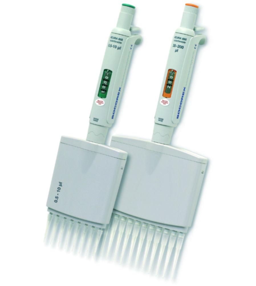 SOCOREX Acura Manual 855, 40–350 µl Multichannel Pipet Adjustable 8 Channel, Autoclavable