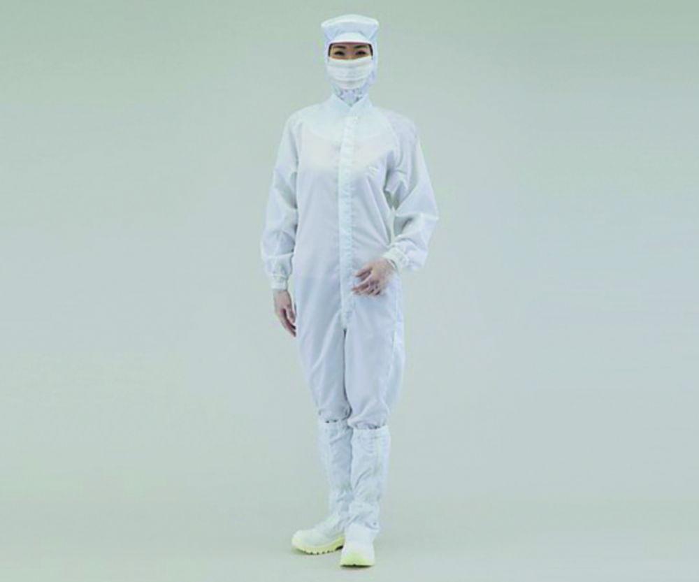 As One ASPURE Overall for Cleanroom, Blue, Polyester, Front Zip, Type 22110SB, Size M