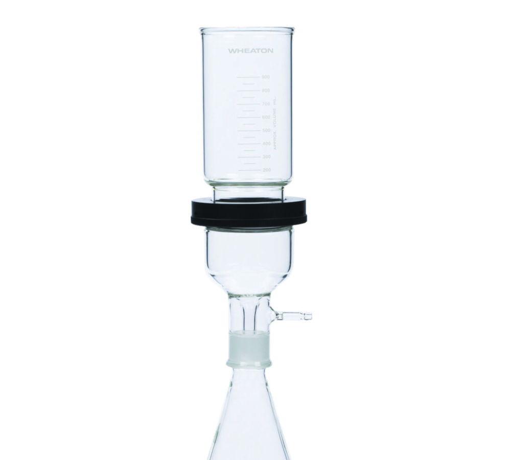 DWK Wheaton Vacuum Filter Holder Assembly, 90 mm with 40/35 Joint Connection, Removable Fritted Glass Support Funnel, 1000 mL

