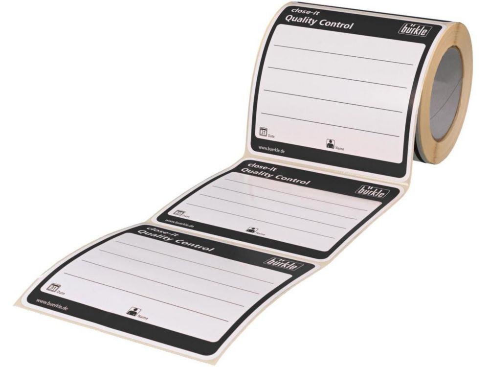 Bürkle Control Seals, Black, Maxi 150x150mm, Pack of 250, Printed