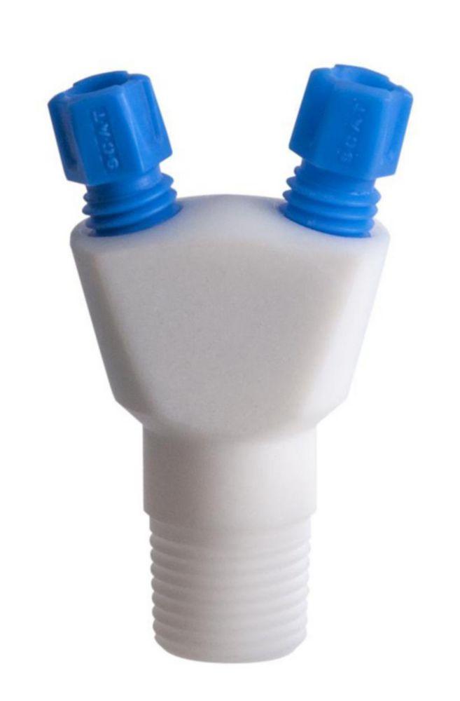 SCAT 2-in-1 Collector, Vertical PTFE/PFA, 2x 2.3/3.2 mm OD
