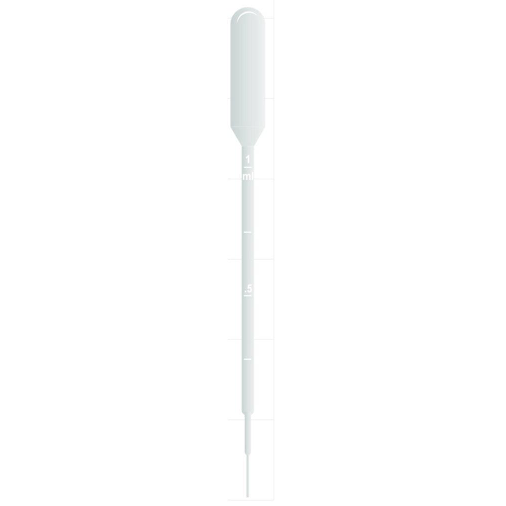 Thermo Samco Transfer Pipets 5.8 mL Sterile, Graduated to 1 mL, No Label, Individually Wrapped, Pack of 500