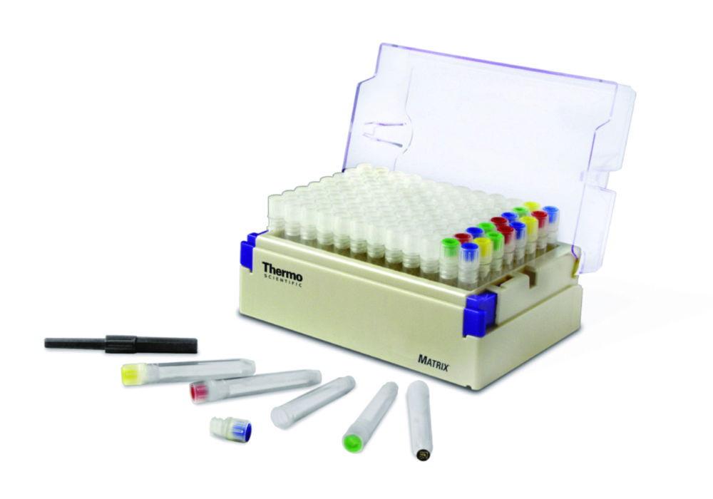 Thermo Matrix Screw Cap Trays with Green Caps (Pack of 5 Racks of 96 Caps)