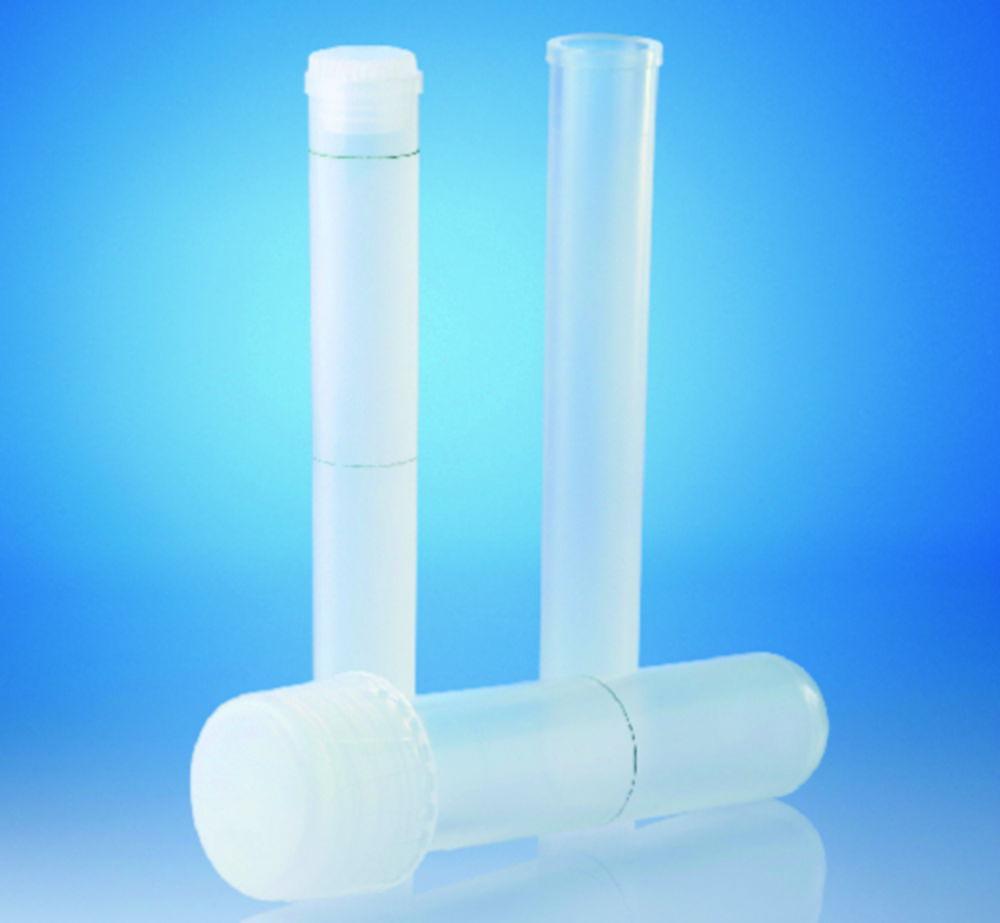 VITLAB Sample Tube 12 ml PFA 110 mm high 16 mm diameter without ring mark with stopper