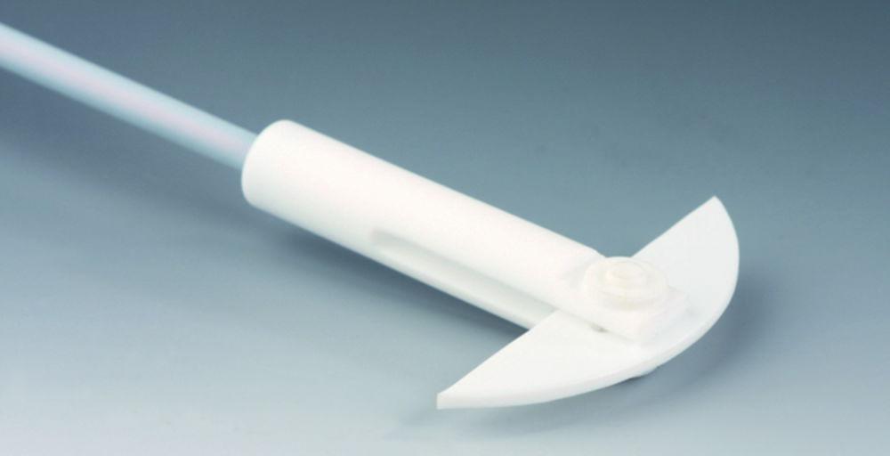 Bohlender™ PTFE Stirrer Shaft with Stainless Steel Core – Half-Moon, 450 mm Length, 8 mm Shaft Diameter