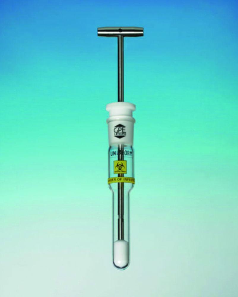 GPE Homogenizer Safe Seal 30ml 250mm with PTFE Pestle Handle from Stainless Steel PTFE Stopper

