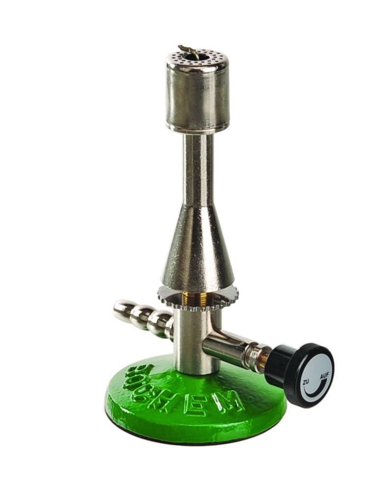 BOCHEM Teclu Burner, Natural Gas with Needle Valve DIN 30665, Air Regulation, Pilot Flame, Max. 1300°C, 1.53 kW