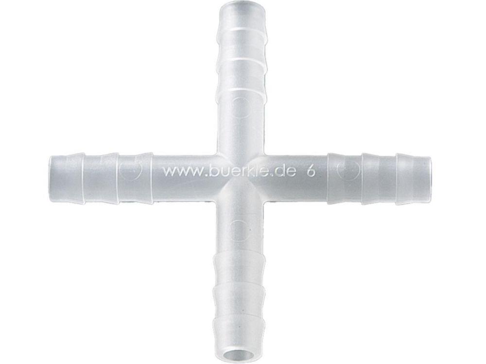 Bürkle Four-Way-Connectors PVDF, for Ø 5–7 mm, Cylindric, Pack of 10 pcs.