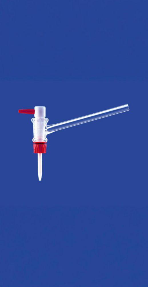 Lenz-Laborglas Side Burette Stopcock NS 12.5 Borosilicate Glass 3.3, PTFE Plug, Bore 1.5 mm
