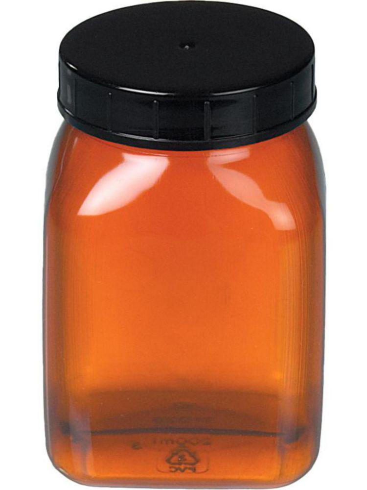 Bürkle Wide Neck Can 200 ml, Square PVC Brown Transparent