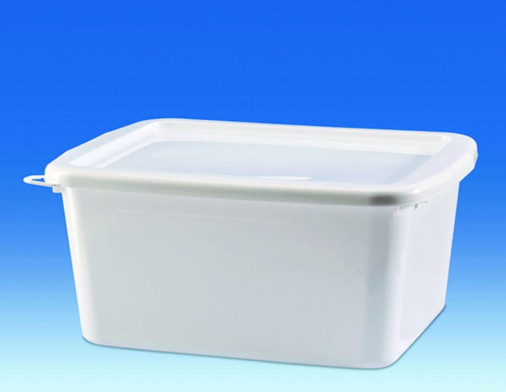 VITLAB Bowl PP White 17 Ltr with Lid, Square, 430x331x195 mm

