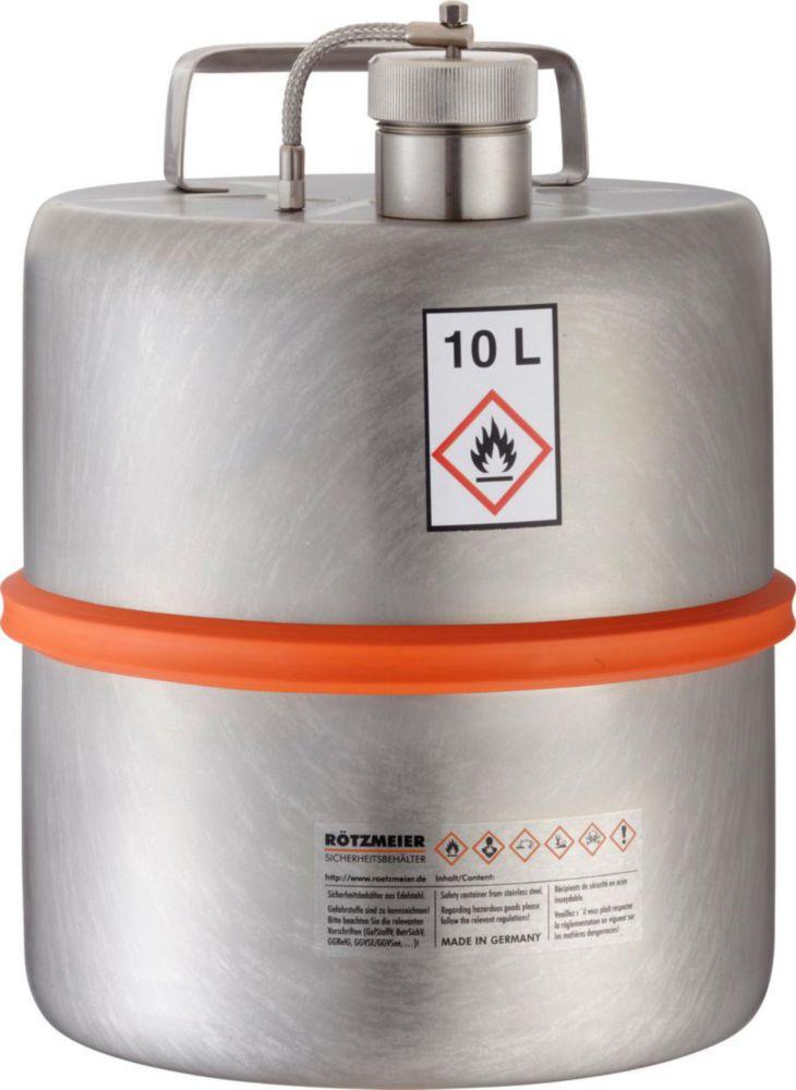 Safety storage vessel 10 ltrs. with screw lid with overpressure valve