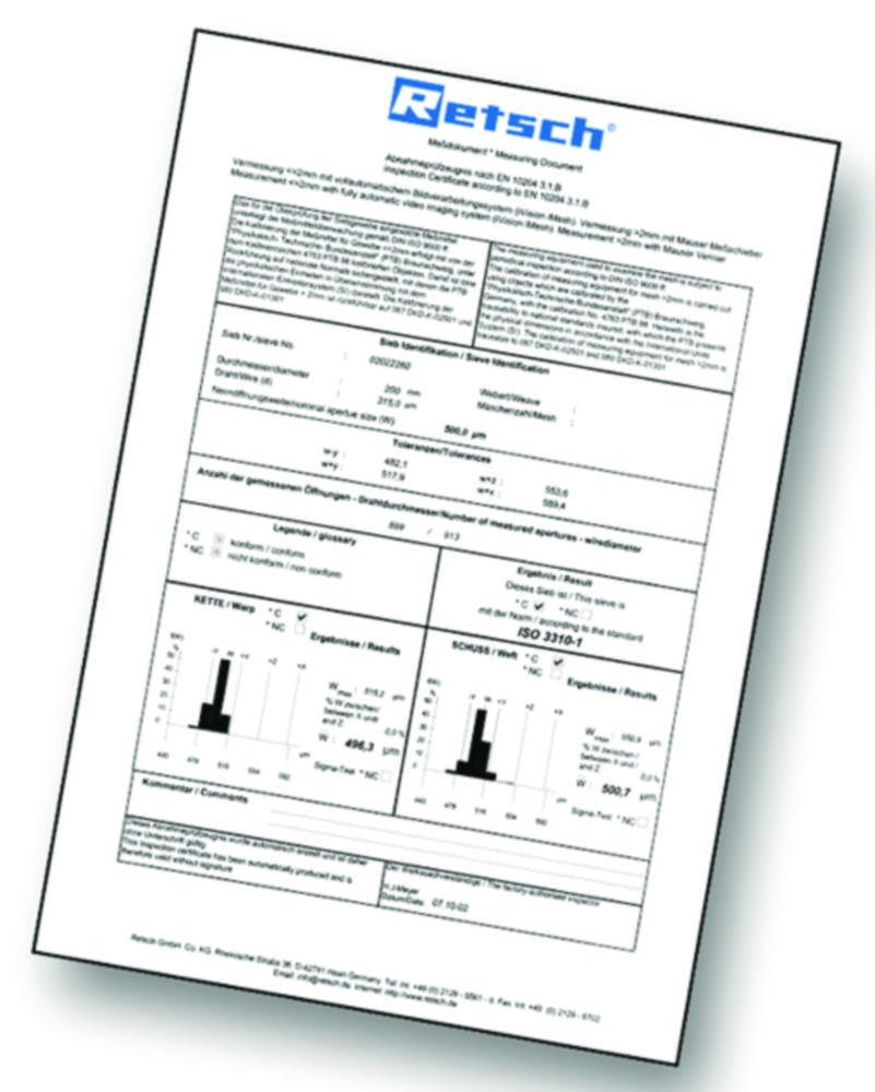 Retsch Test Sieve 203x50 mm, Mesh Size 32 µm - Fine Particle Sieving