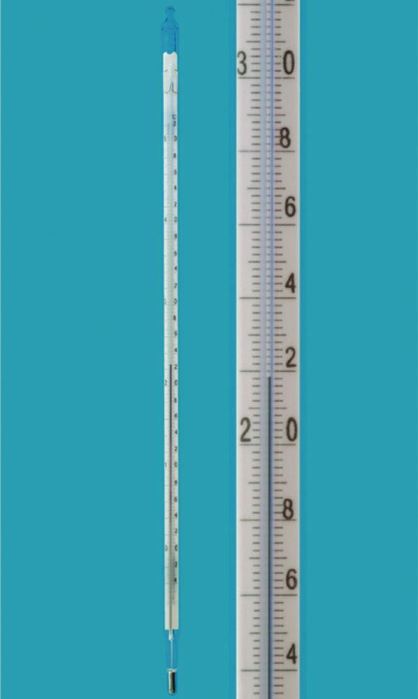 Laborthermometer -10...+60:0.01°C inclusion form, similar to DIN cape prismatic, blank, red spec. filling