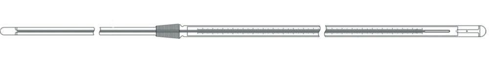 Ludwig Schneider Precision Thermometer with NS 14/23 -100...+30°C in 1°C, Alcohol Red, 325mm, In-built Length 75mm, Immersion Depth 52mm, Calibratable