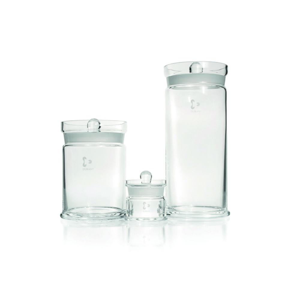 DWK Duran Specimen Jars, with Knob Lid, 120x120mm High
