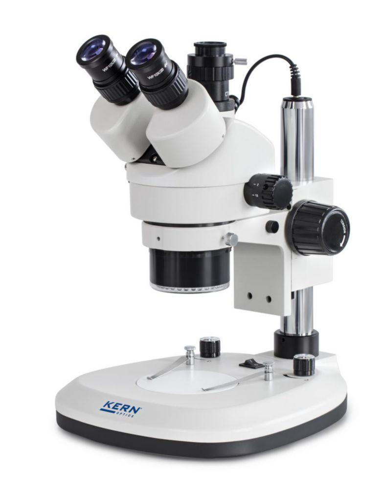 Kern Stereo Zoom Microscope Trinocular with Ring Lighting (0.7–4.5x, HWF10x20)