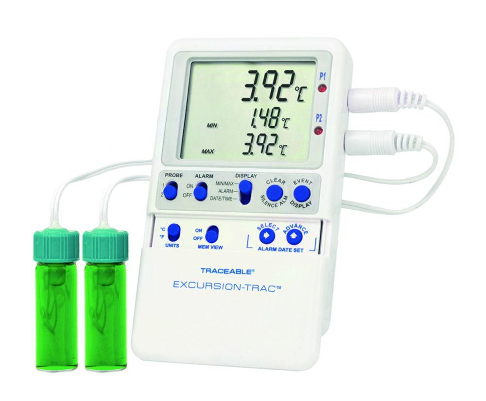 Cole-Parmer Datalogging Thermometer Excursion-Trac w. 2 Vaccine Bottle Probe