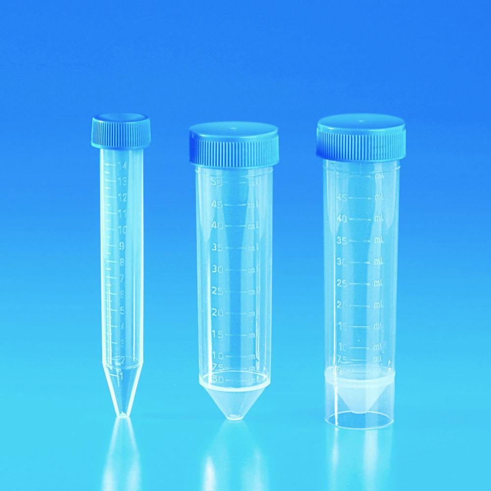 Kartell Test Tubes 50 mL PP Conical Self-Standing Bottom 30 x 115 mm Grad Red Cap Sterile (Pack of 600)