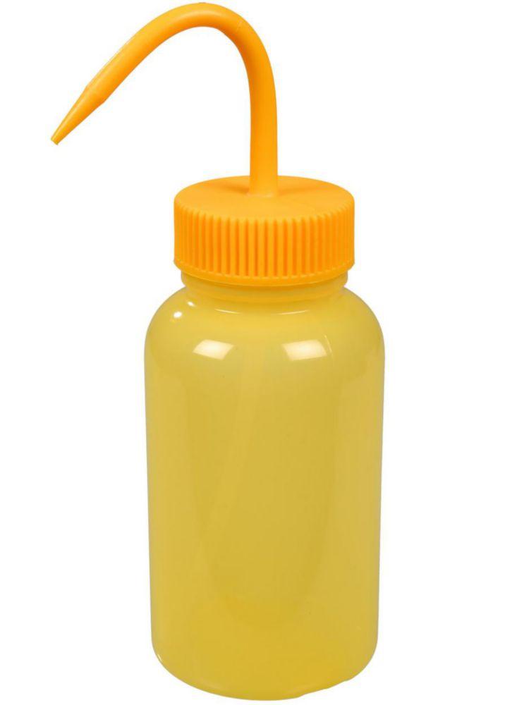 Bürkle Wash Bottle 500ml, LDPE, Wide-Neck, without Printing, Closure Yellow, LaboPlast