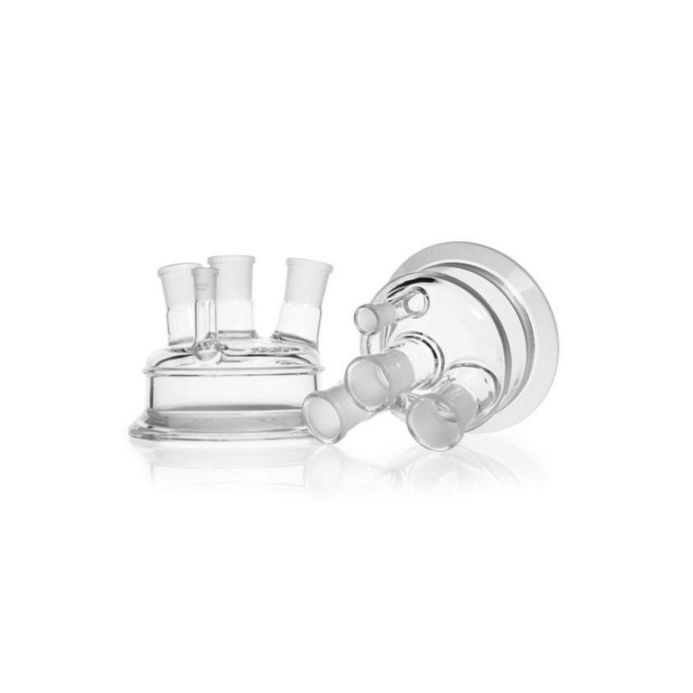 DWK Duran Flat Flange Lid DN 100 with 3 NS 29/32 and 1 NS 14/23 Necks

