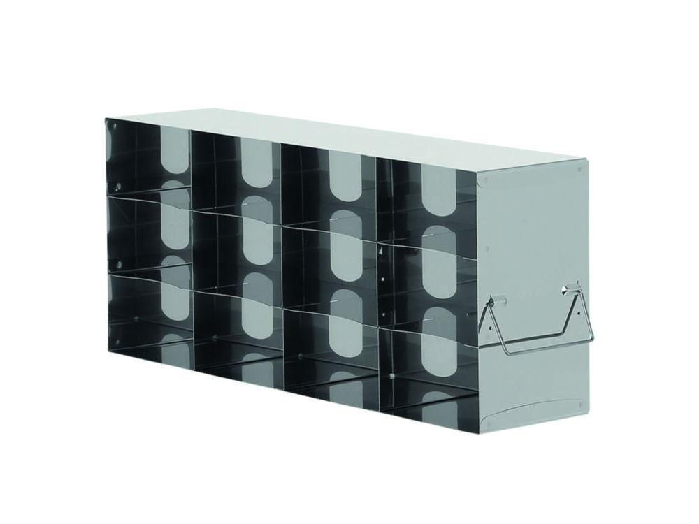 Standard rack for upright freezer for (hxd) 4x4 = 16 boxes 75mm high, delivered including standard white cardboard boxes and 9x9 cell dividers,