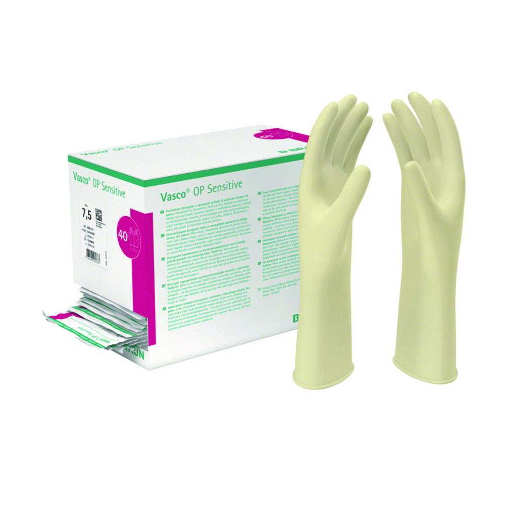 B. Braun Vasco OP Gloves, Size 7.5 OP Sensitive, Latex, Powder-Free, Sterile, Pack of 40 Pair

