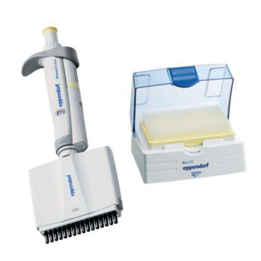 Eppendorf Research Plus 16-Channel Variable Pipette, 5–100 µL, Light Yellow, Includes epT.I.P.S. Box

