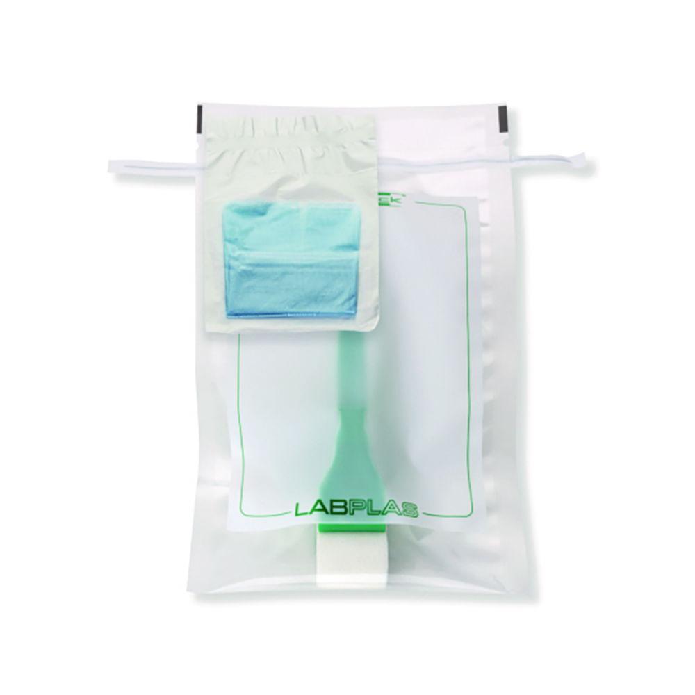 Labplas SANI-STICK with Wet Sponge 600ml with handle LT media and gloves 160x229mm, pack of 10