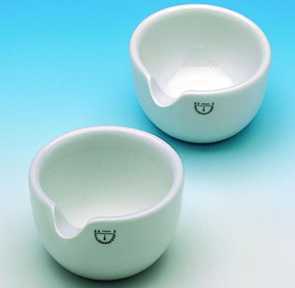 Haldenwanger Porcelain Mortar 50 mm with Spout, Externally Glazed

