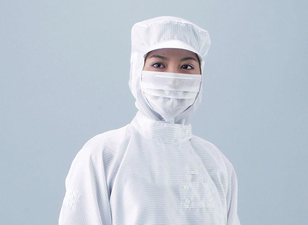 As One ASPURE Hood for Cleanroom, Size L/XL, Polyester, White

