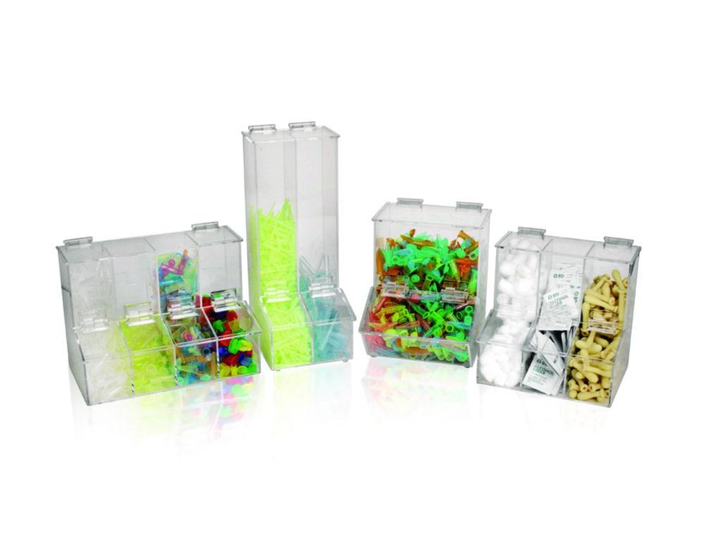 Heathrow Scientific Workstation Dispensing Bin for Pipette Tips, Three Bins, 217 x 170 x 217mm