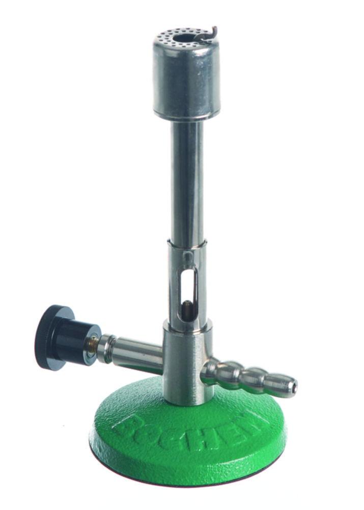 BOCHEM Bunsen Burner for Natural Gas with Needle Valve DIN 30665, Air Regulation, Pilot Flame, Max. 1300°C, 1.53 KW