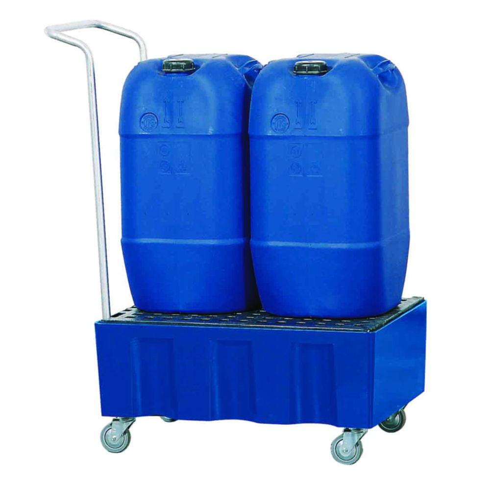 Asecos Drain Tray with Grating and Reels, 725 x 525 x 380 mm, PE, Payload 120 kg