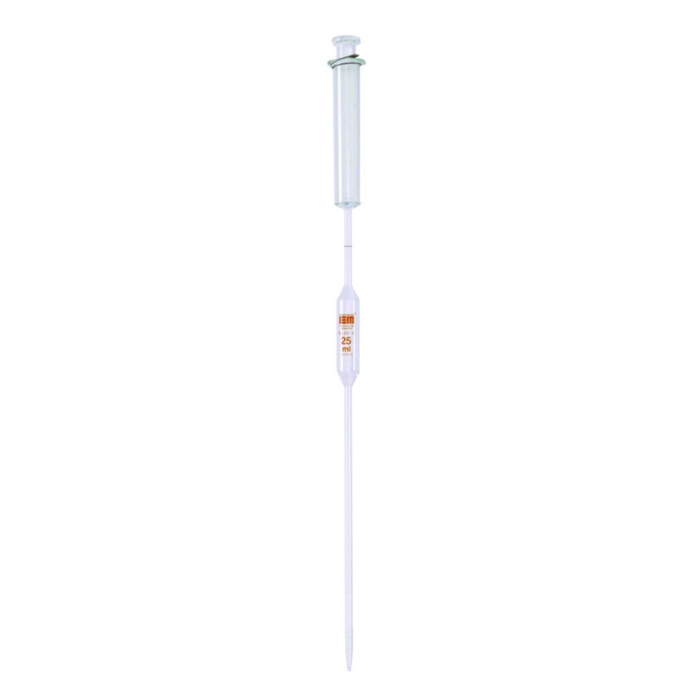 Hirschmann Volumetric Pipette 20 ml with Piston, Amber Graduation
