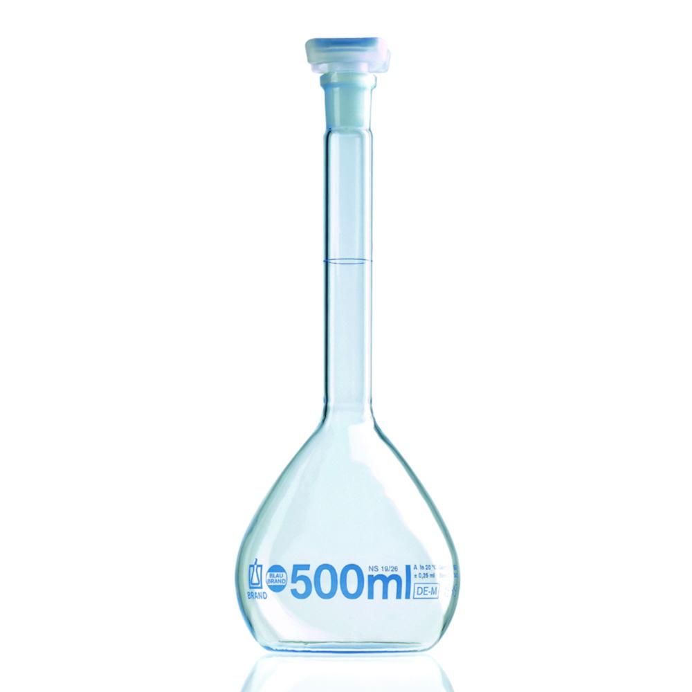 BRAND 100 ml Volumetric Flask, BLAUBRAND Class A, with PP Stopper (NS 14/23)

