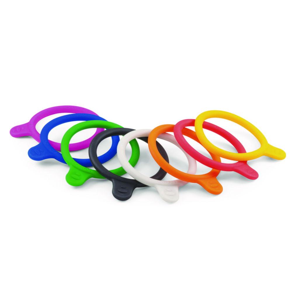 DWK Duran GL 45 Silicone Bottle Tags, Multipack (2 Each: Blue, Purple, Green, Red, Orange, Yellow, Black, White)