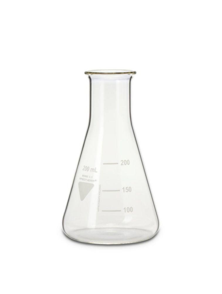 Scherf Erlenmeyer Flask, 200ml, Narrow Neck, Borosilicate Glass 3.3, Pack of 10