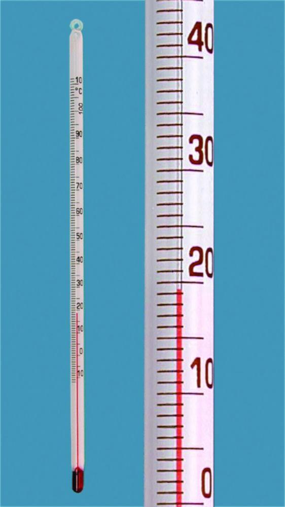 Amarell Rod Thermometer -10 ... +150: 1°C, White, Red Special Filling, Completely Immersed, Length 300mm