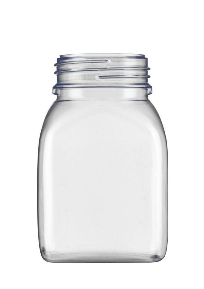 Kautex PVC Wide Mouth Container 300 mL, Clear, Square Shape, Without Cap – No. 9.074.072