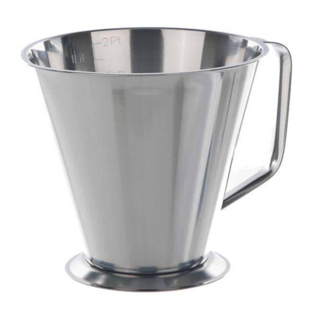 BOCHEM Measuring Beaker 500 ml, Type 3 Conical, Grad., HF, 18/10-Steel with Spout and Handle