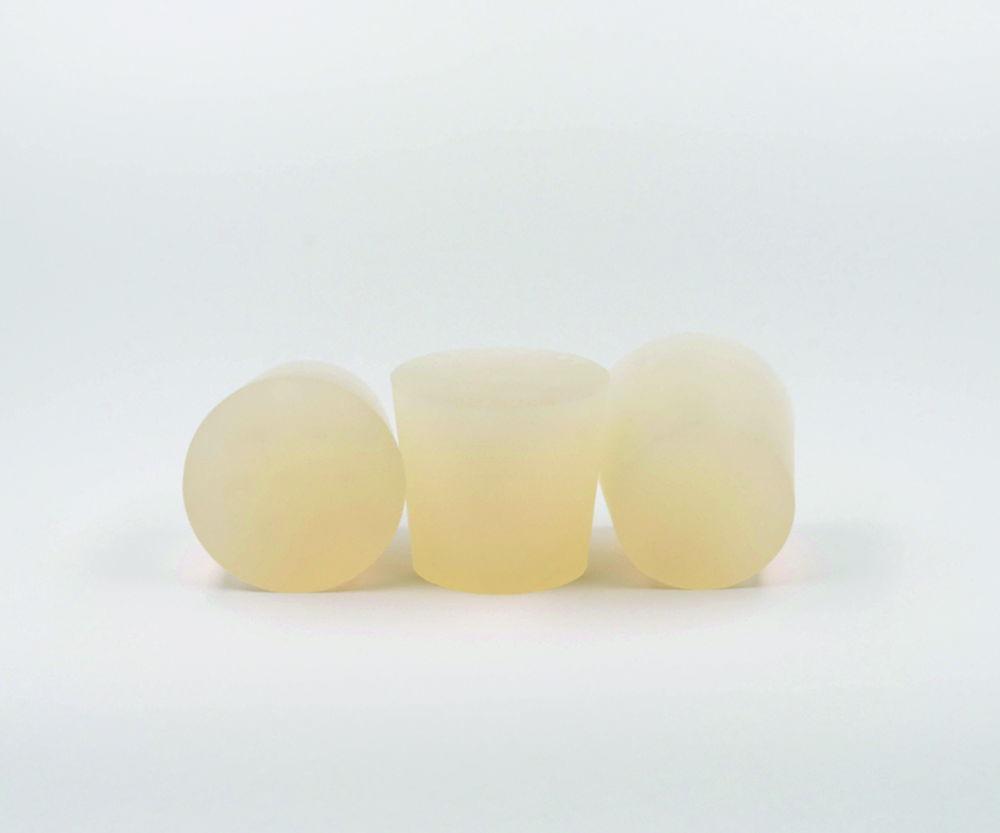 Deutsch & Neumann Silicone Stopper 31 x 38 x 35 mm with 1 Hole of 5 mm According to DIN 12871 (VMQ) Transparent

