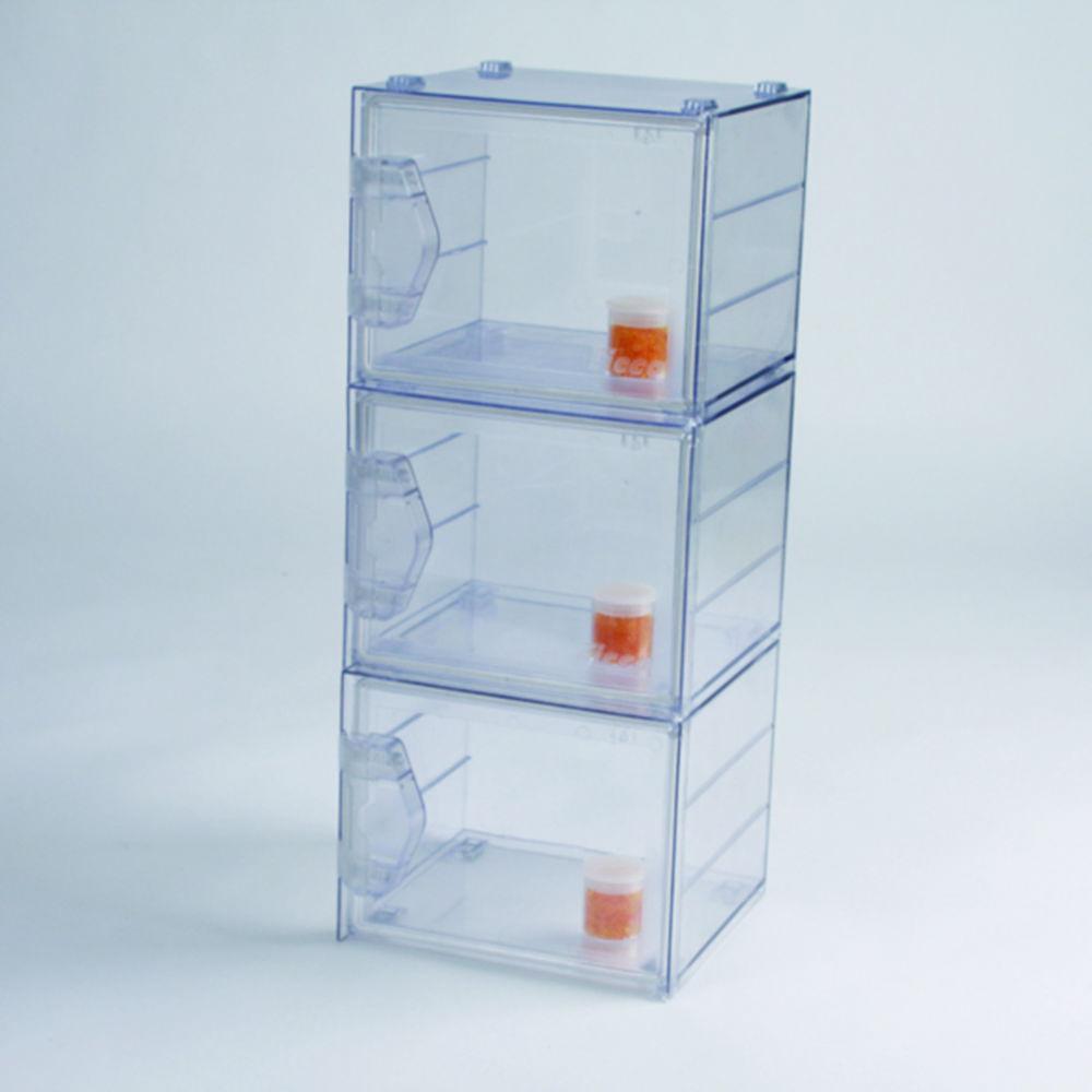 Bohlender Desiccator Cabinet Transparent PC, Size 224x200x504 mm, with Bottle of Silica Gel