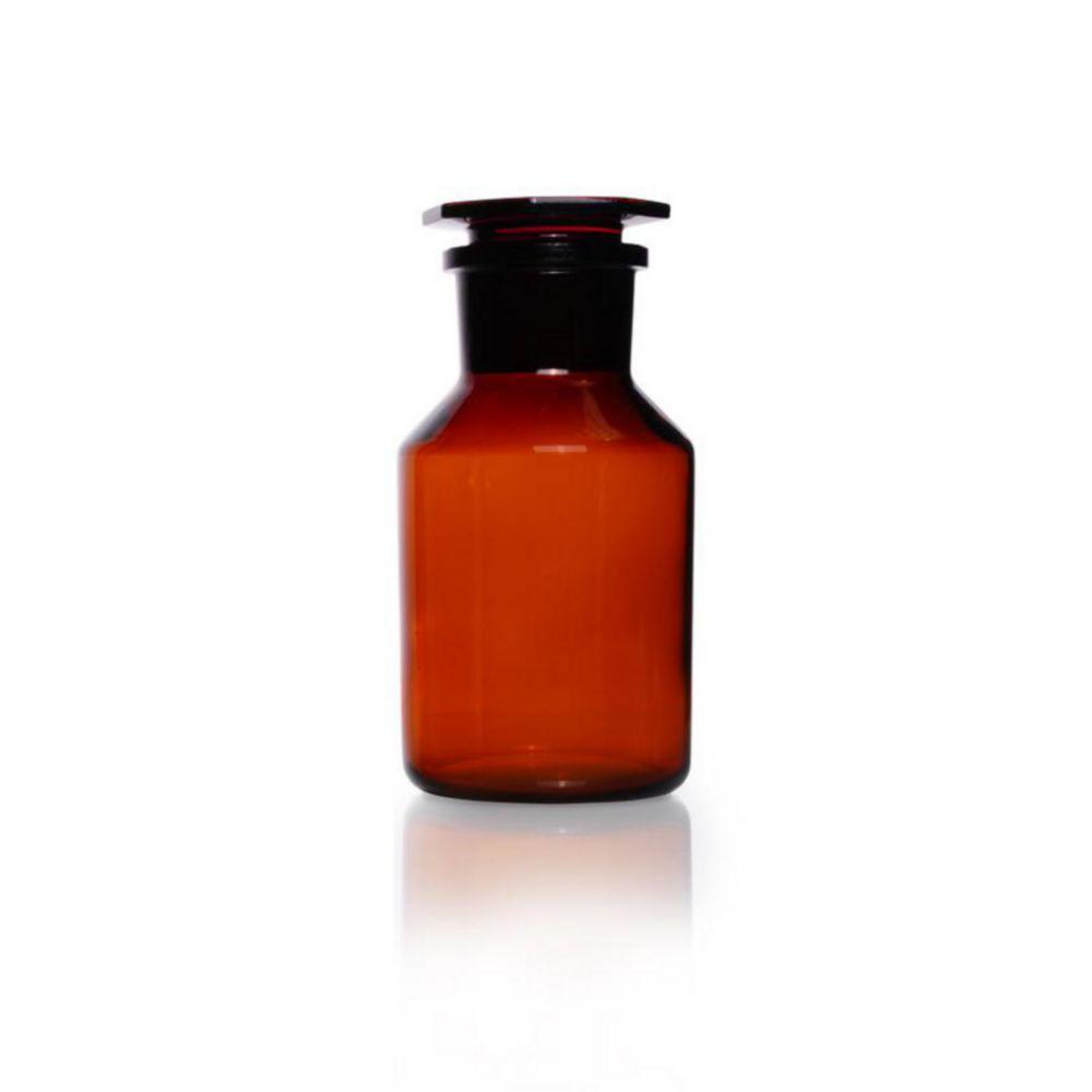 DWK Duran 1000 mL Wide Neck Amber Reagent Bottle with Glass Stopper