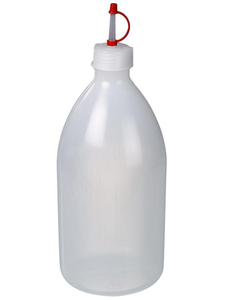 Bürkle Narrow Neck Bottle 1000 ml, LDPE with Drop Closure and Cap
