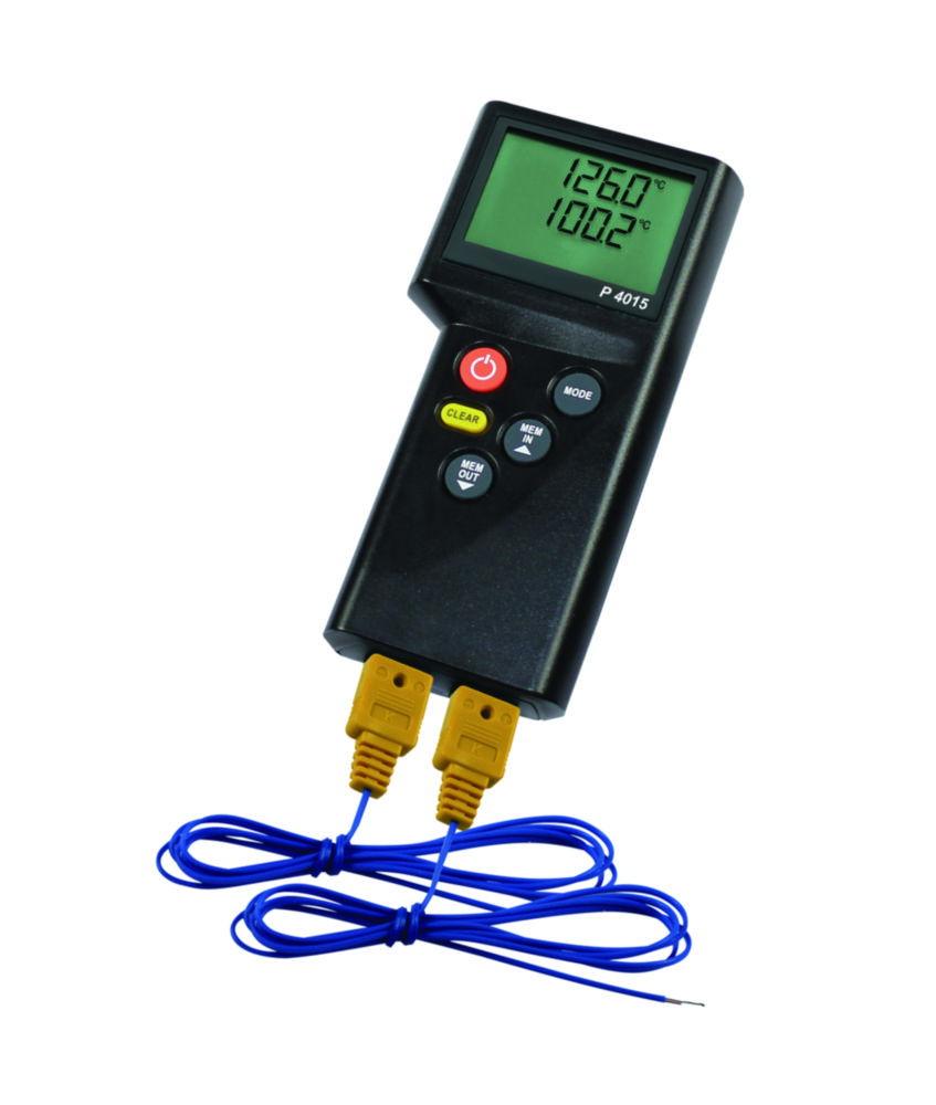 DOSTMANN Hand Measuring Device P4015, Type K 2-Channel USB, including 2 Type K Thermo Knot -40...+180°C, with Calibration Certificate